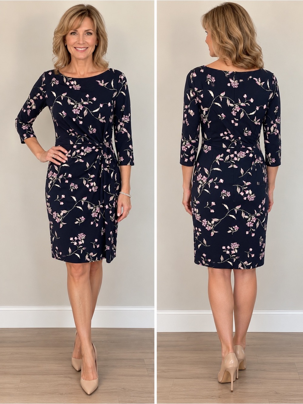 Ralph Lauren Navy Floral Dress